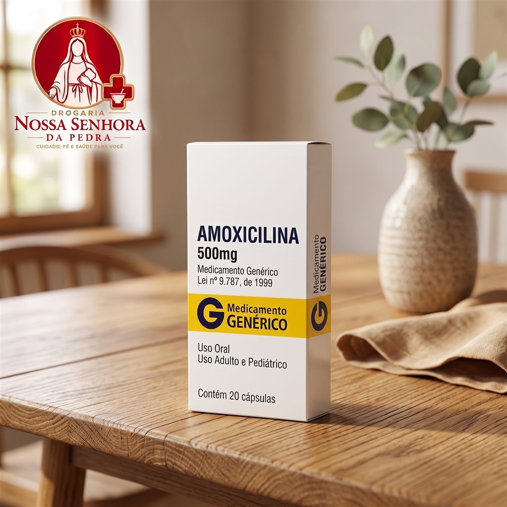 Imagem ilustrativa de embalagem de amoxicilina 500 mg